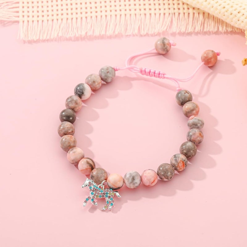 VULETO Axolotl/Horse Bracelet Gifts for Girls Women, Charm Pearl Beads Cute Stuff Valentines Birthday Jewelry for Kids Teens - Image 2